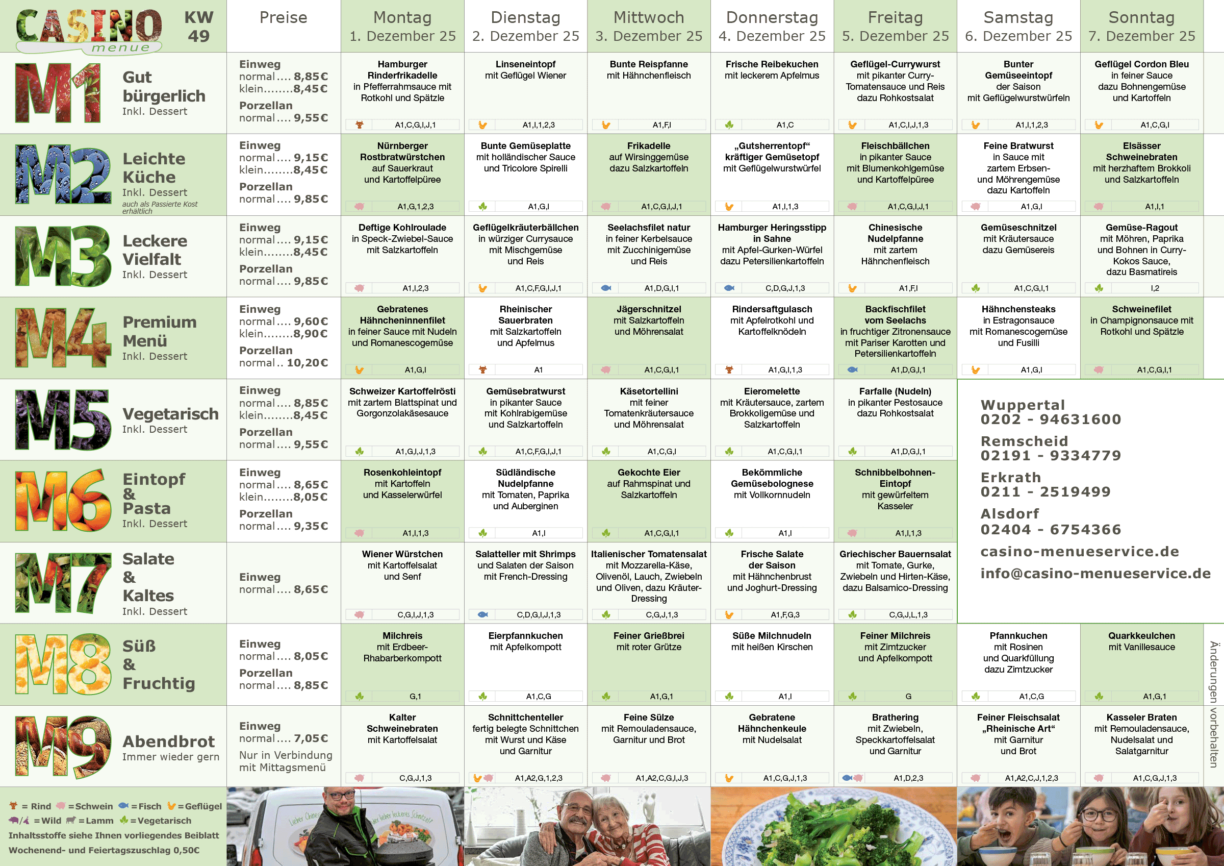 Wochenplan Essen auf Rädern