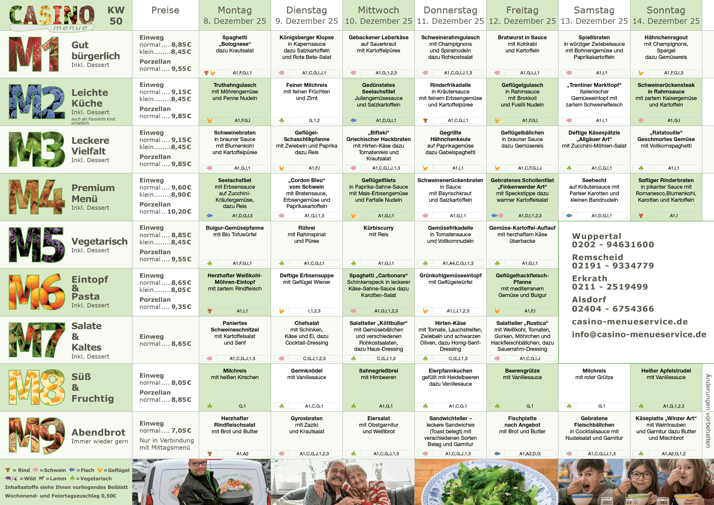 Wochenplan Essen auf Rädern