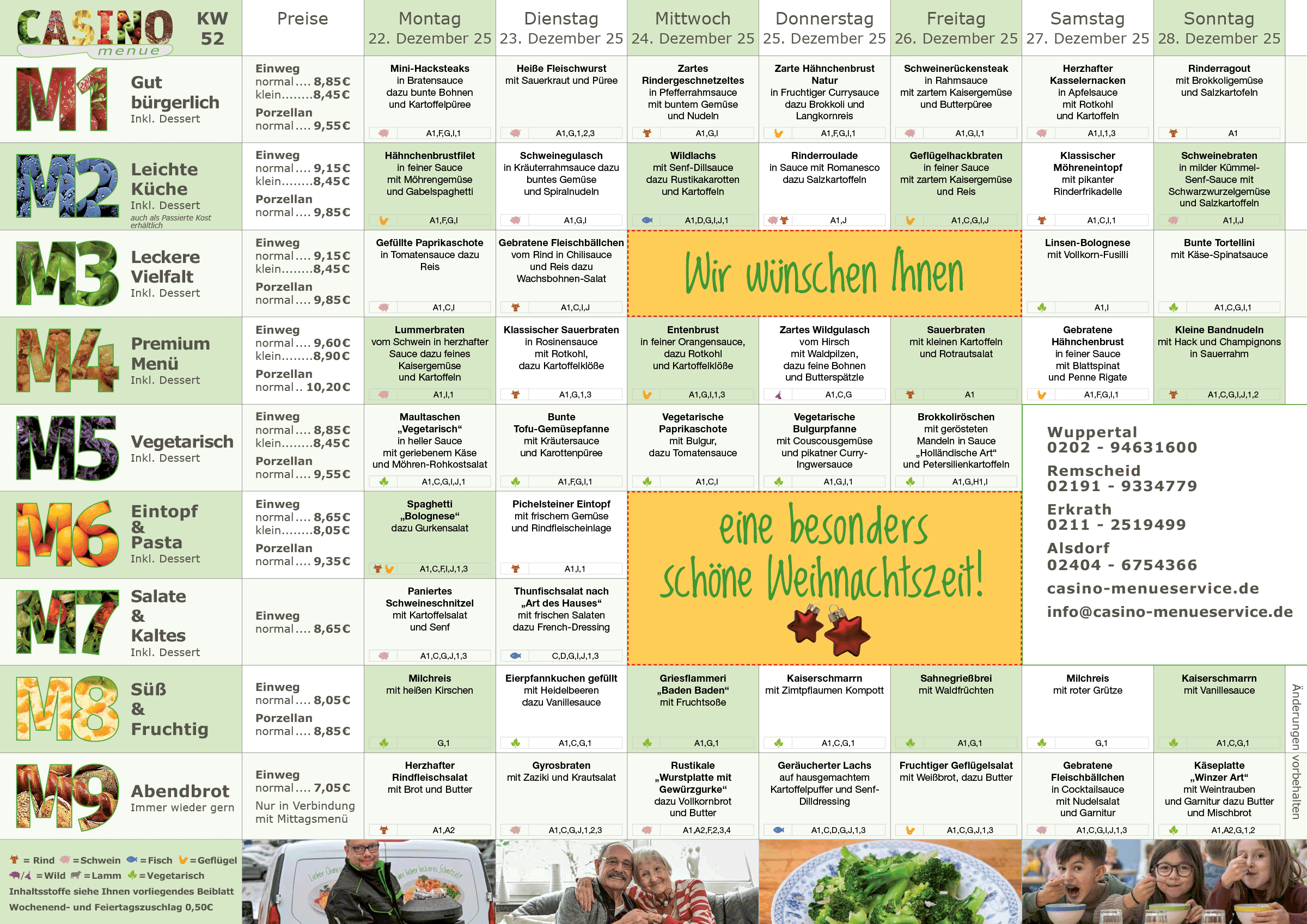 Wochenplan Essen auf R&auml;dern