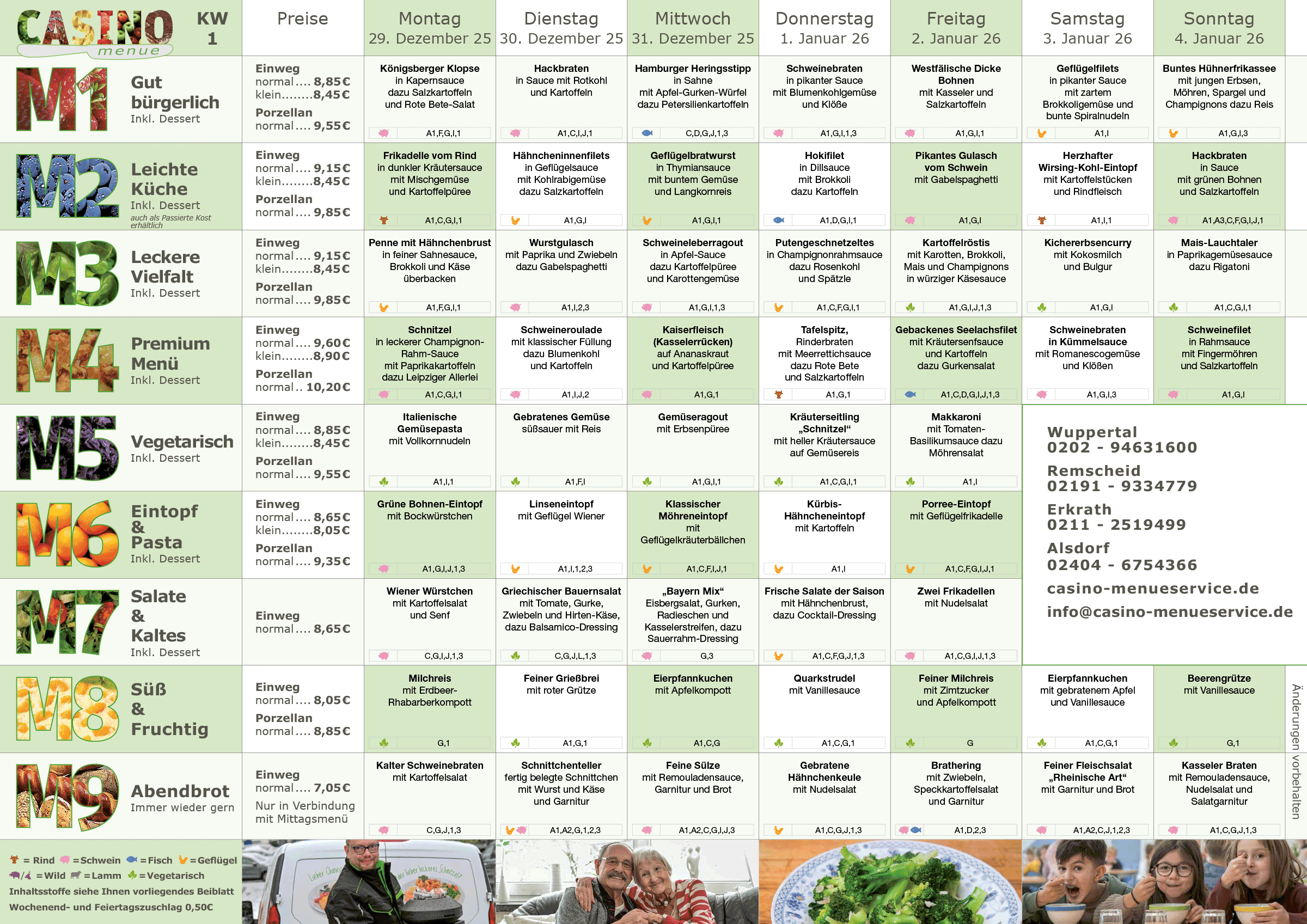 Wochenplan Essen auf R&auml;dern