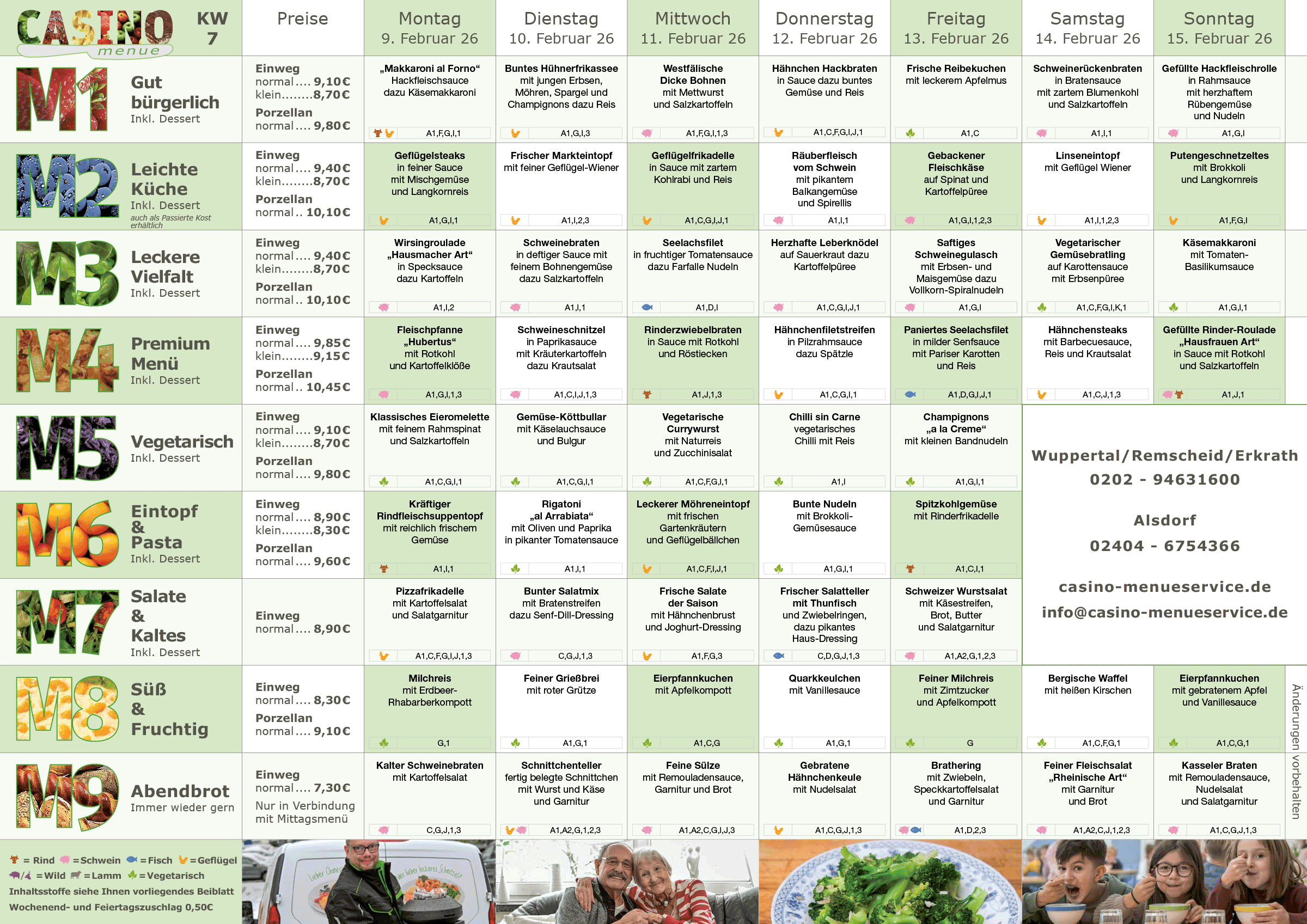 Wochenplan Essen auf R&auml;dern