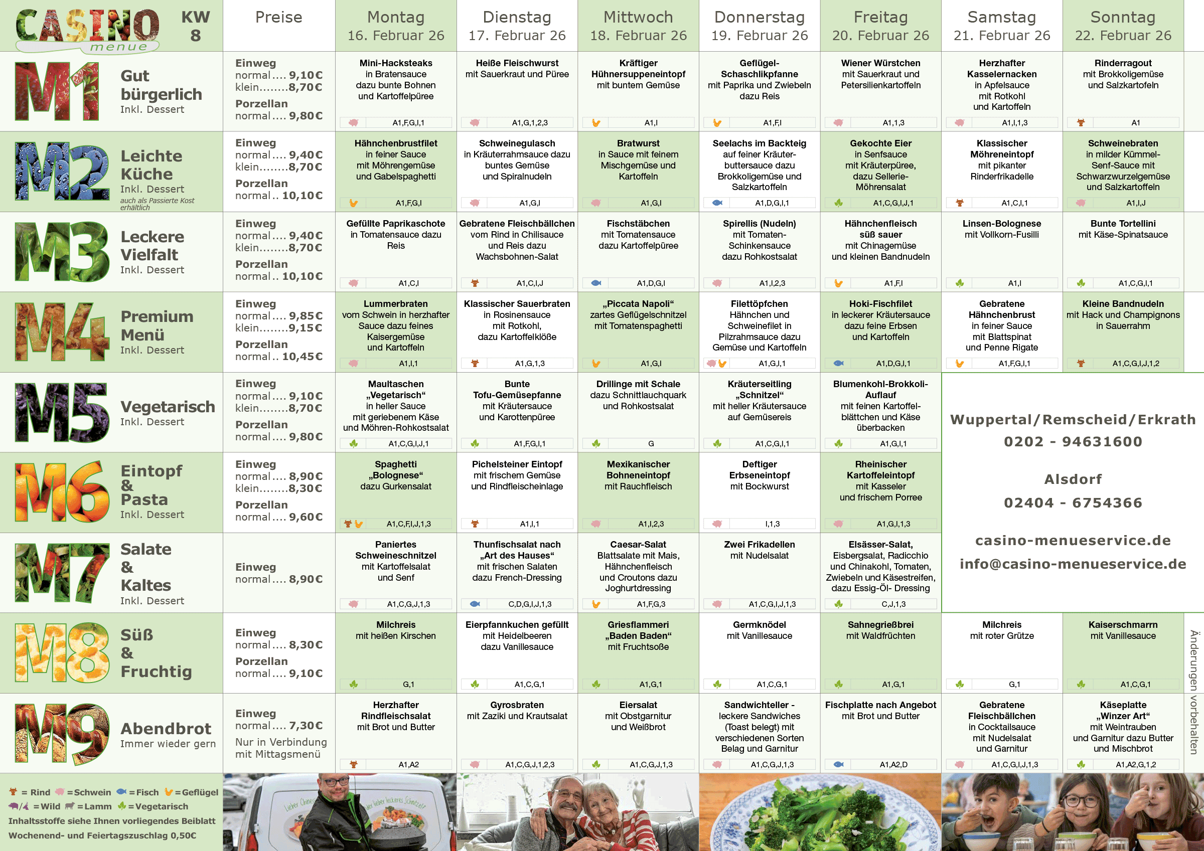 Wochenplan Essen auf R&auml;dern