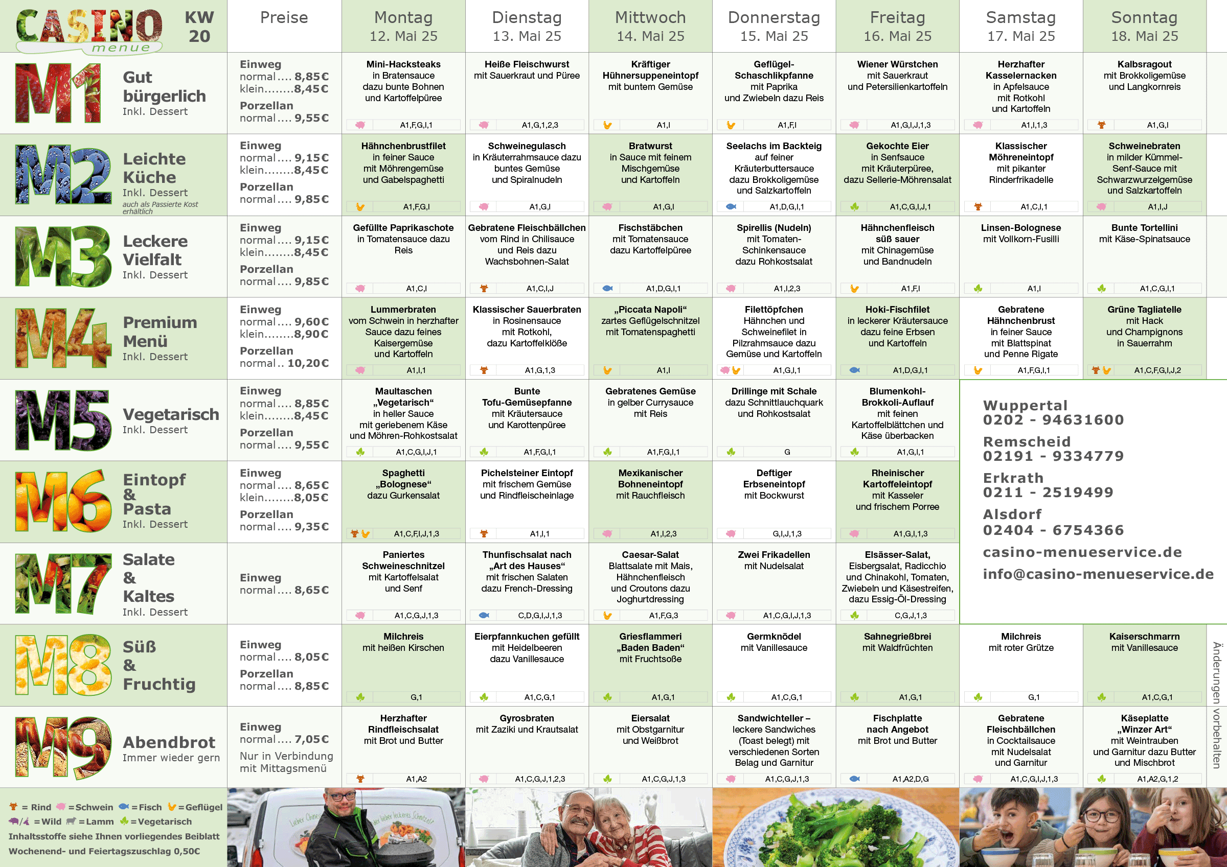 Wochenplan Essen auf Rädern
