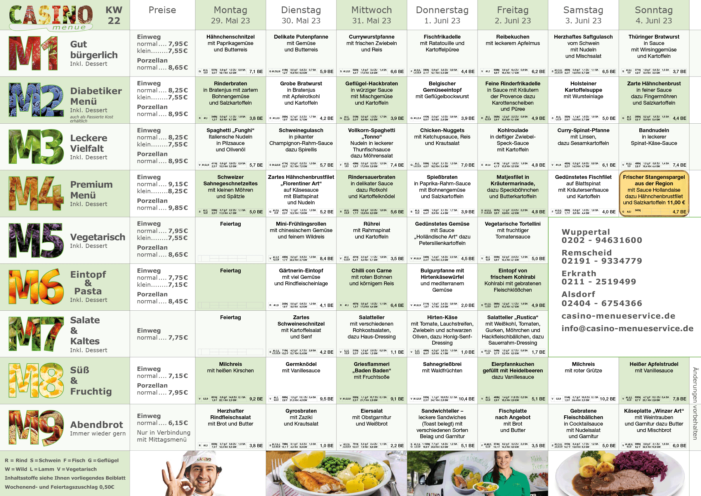Wochenplan Essen auf Rädern