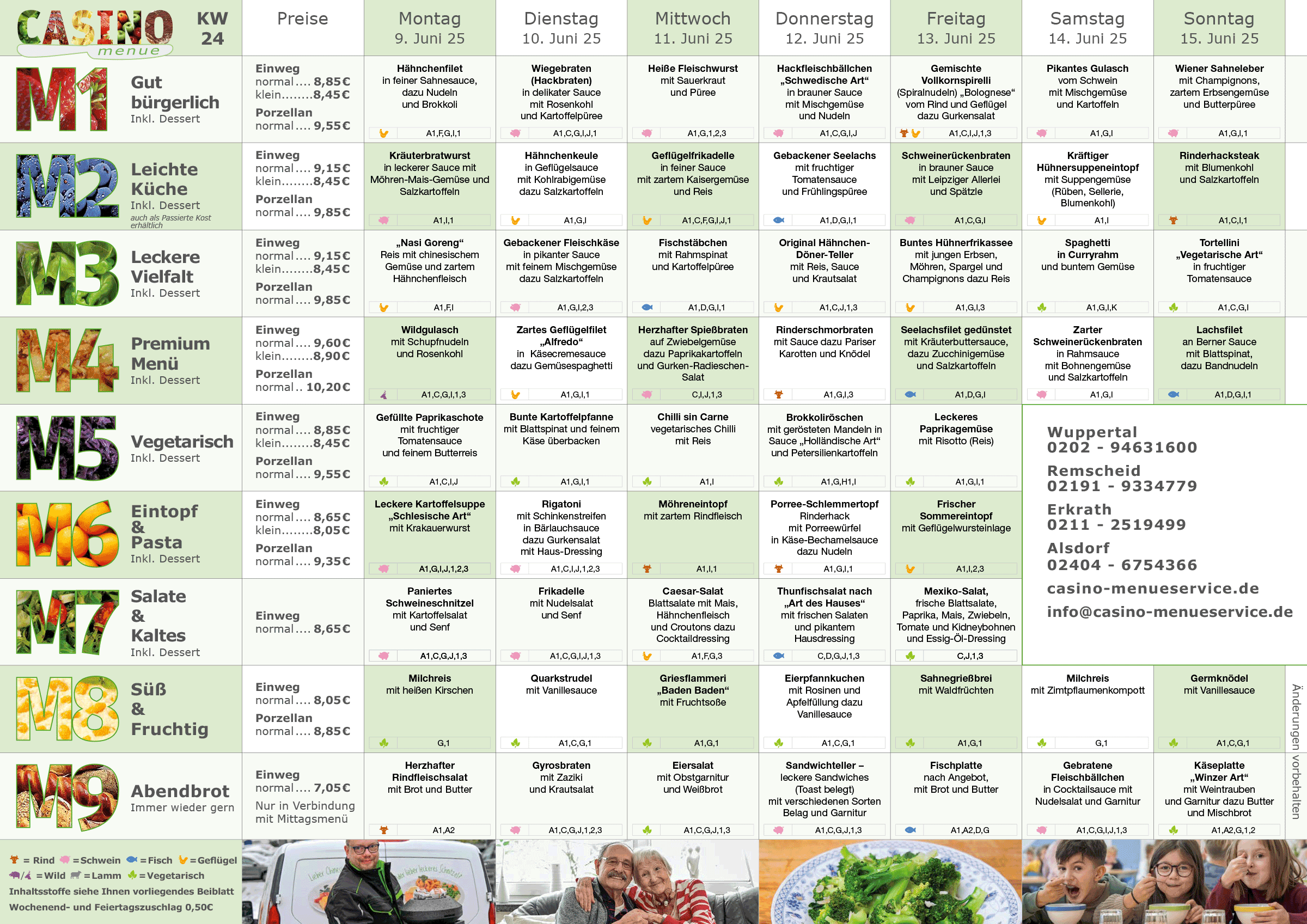 Wochenplan Essen auf Rädern