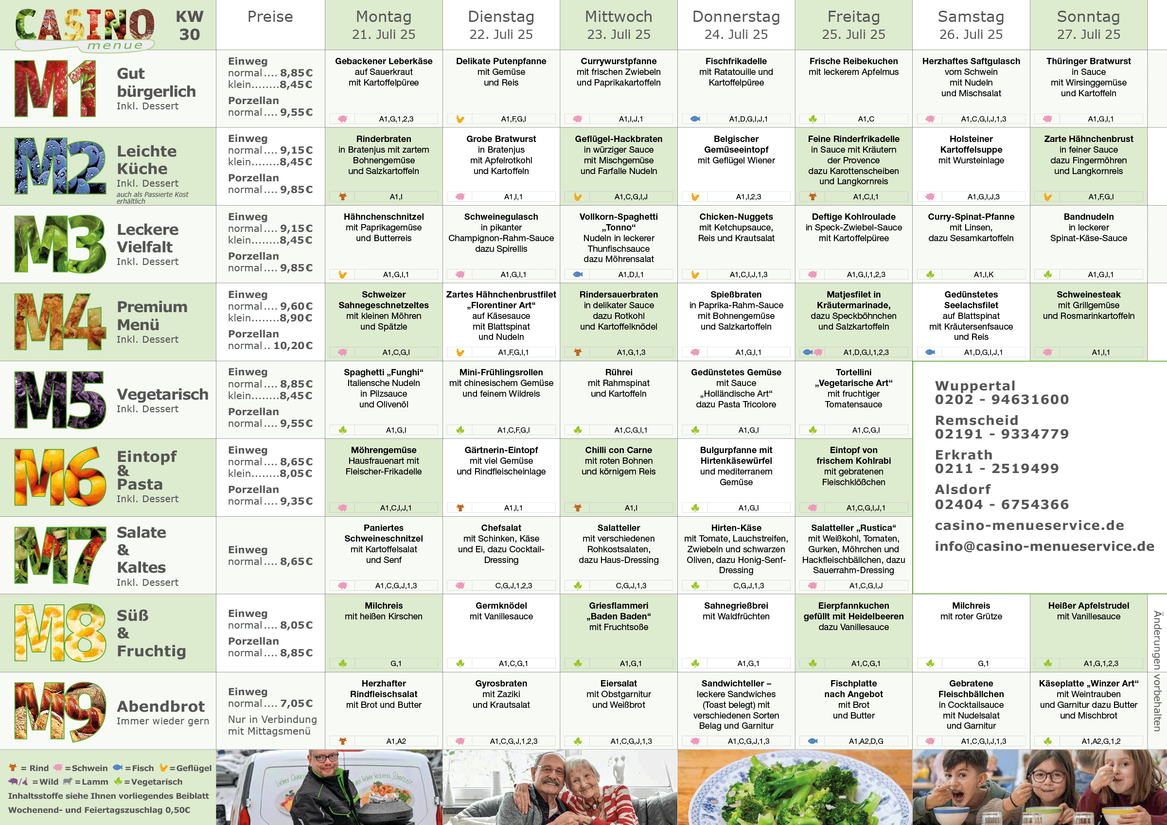 Wochenplan Essen auf Rädern Wochenplan Essen auf Rädern