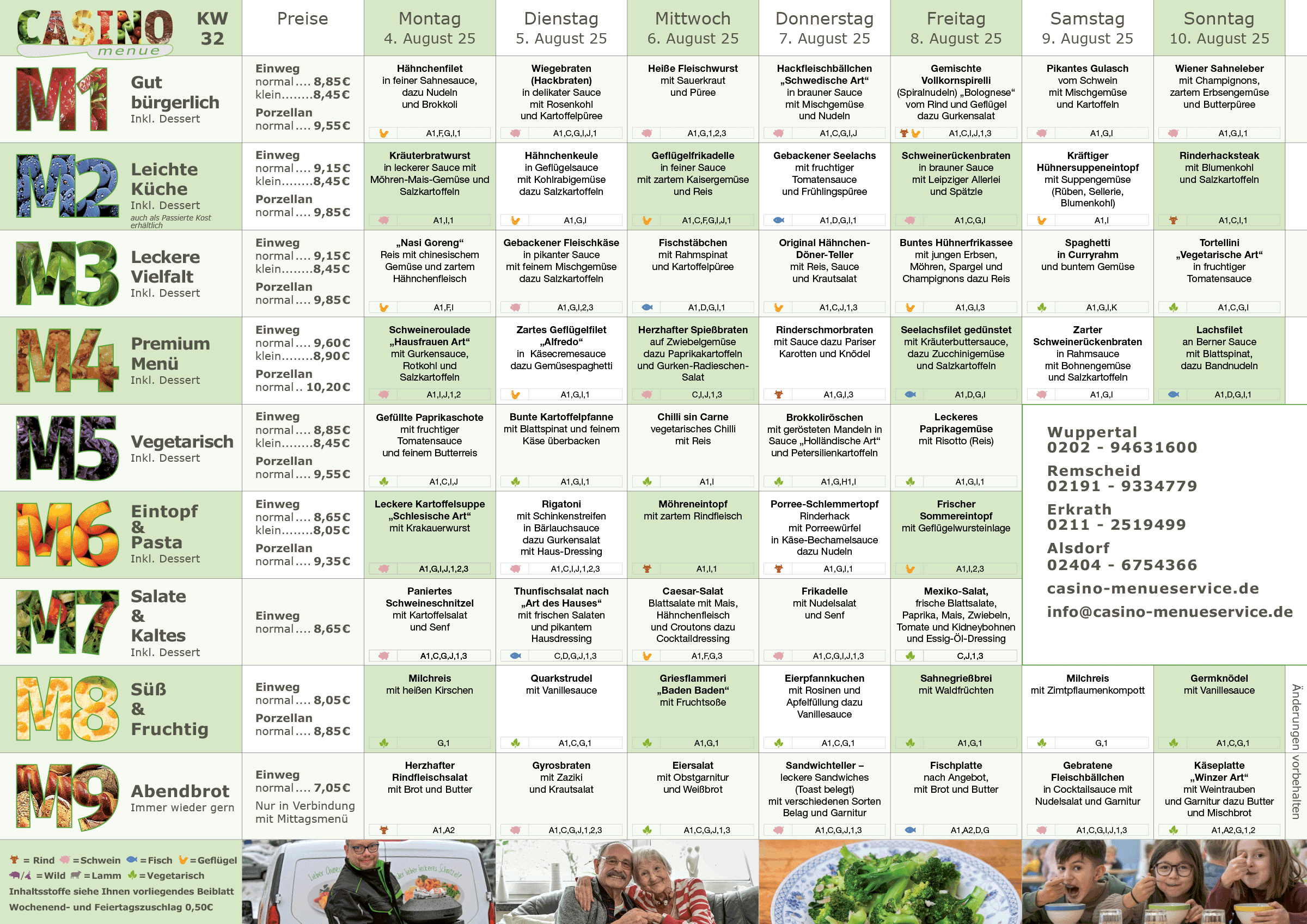 Wochenplan Essen auf Rädern Wochenplan Essen auf Rädern