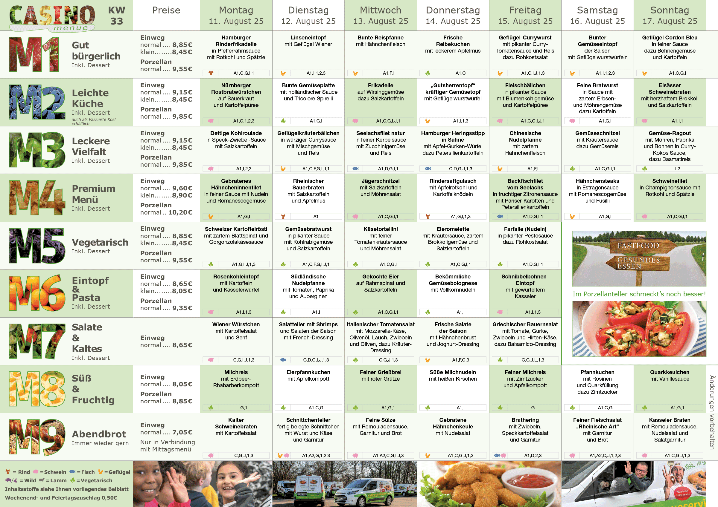 Wochenplan Essen auf Rädern Wochenplan Essen auf Rädern