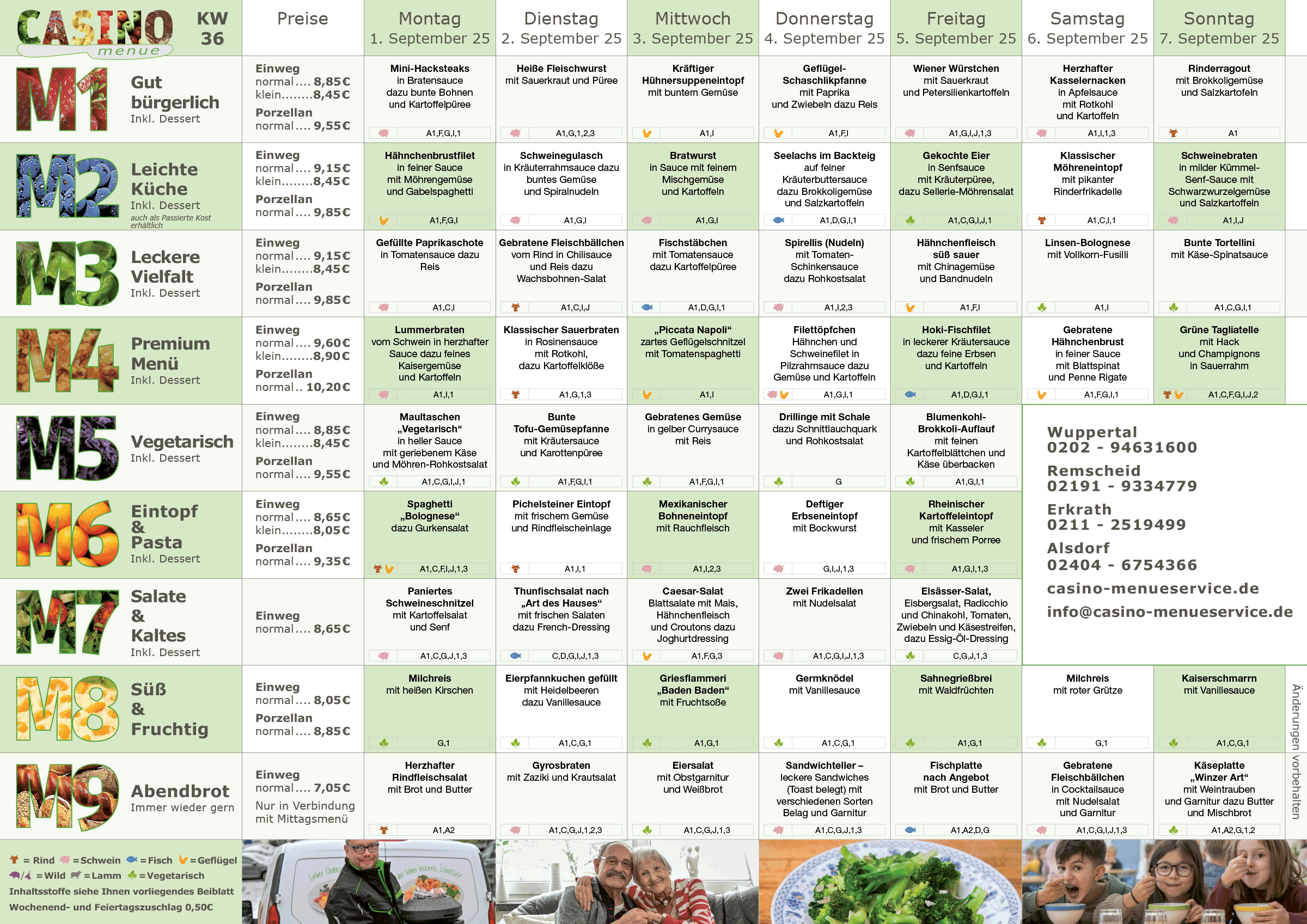 Wochenplan Essen auf Rädern Wochenplan Essen auf Rädern