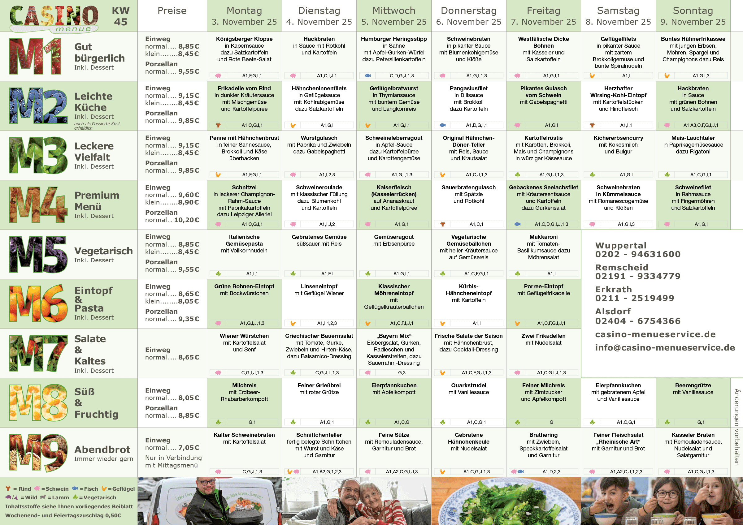 Wochenplan Essen auf Rädern