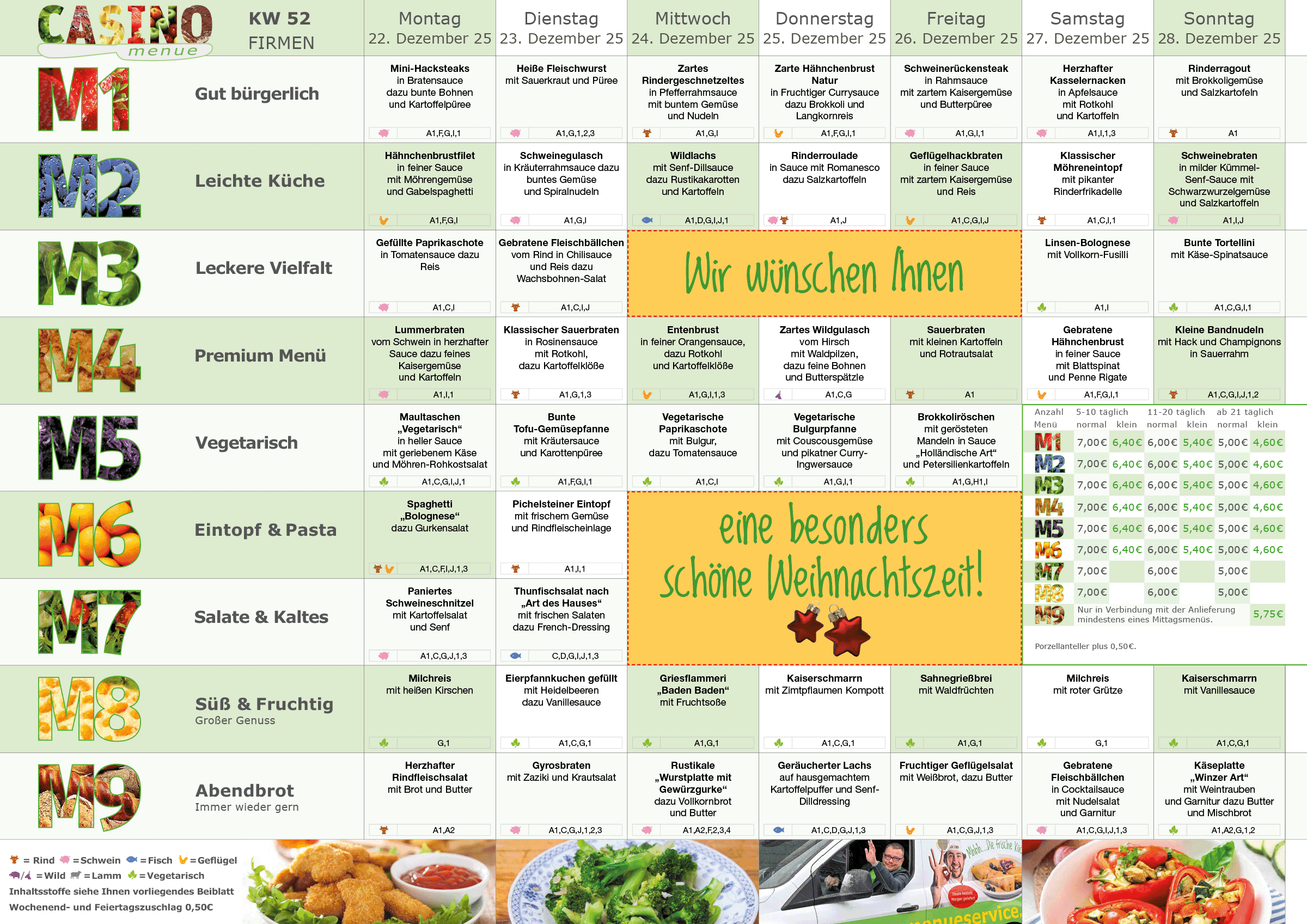 Wochenplan Essen auf R&auml;dern