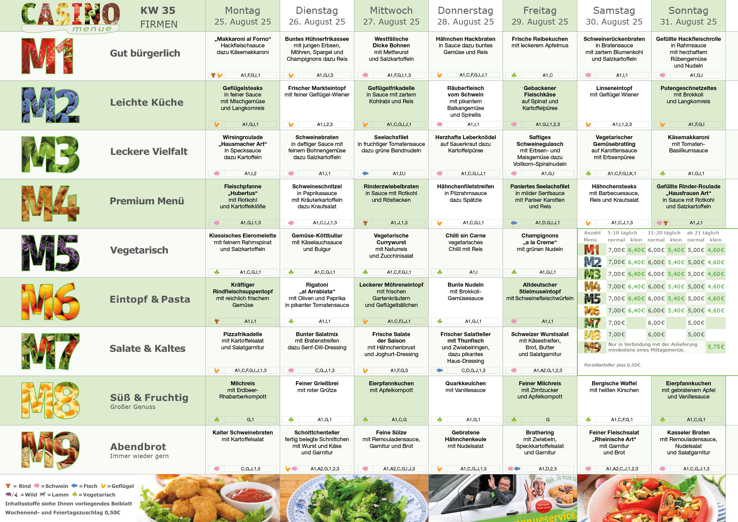 Wochenplan Essen auf Rädern Wochenplan Essen auf Rädern